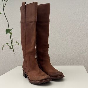 Halogen Leather Riding Boots Brown Tall Knee High Women’s Size 6 1/2B